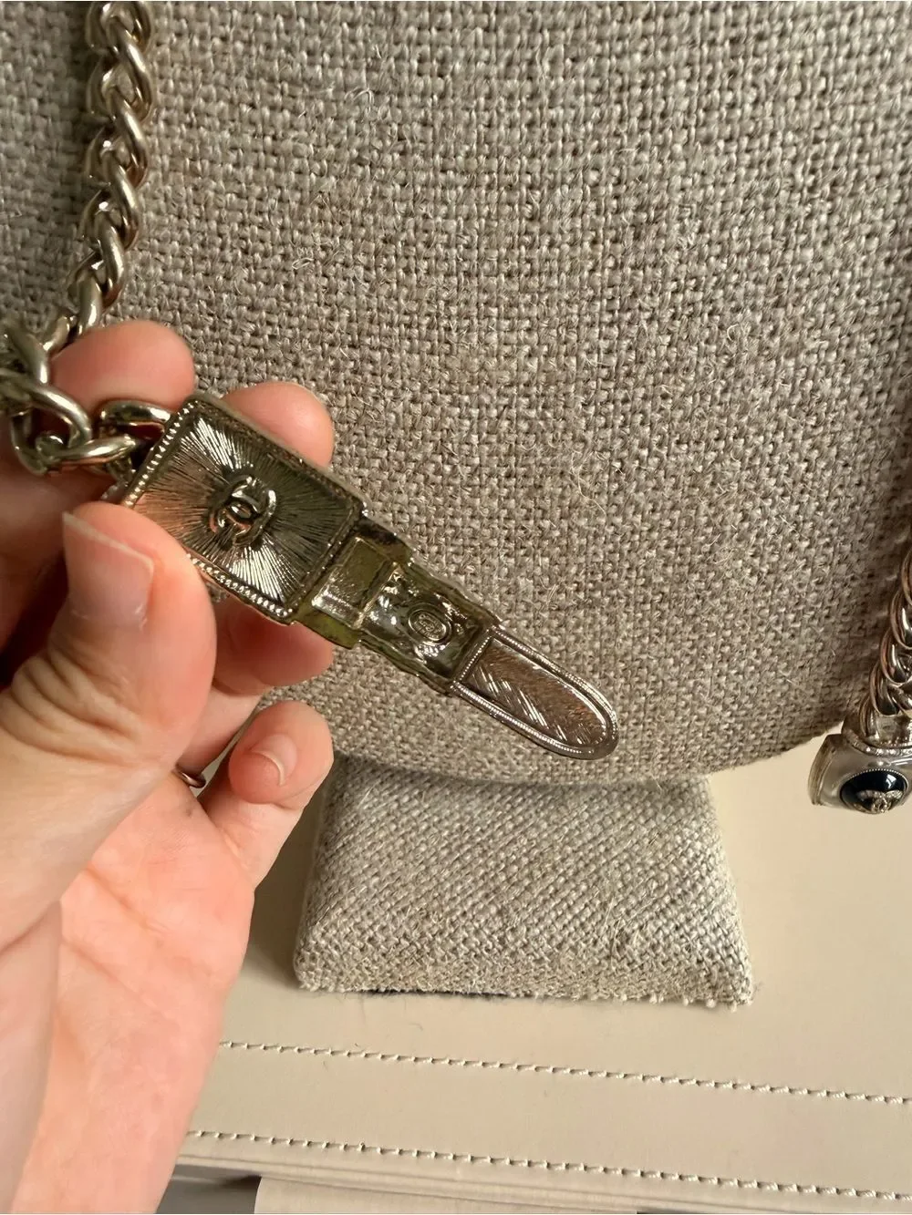 CHANEL metal strass